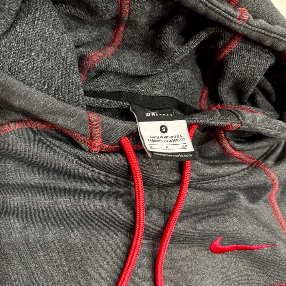 Nike Charcoal Hoodie with Red Highlights